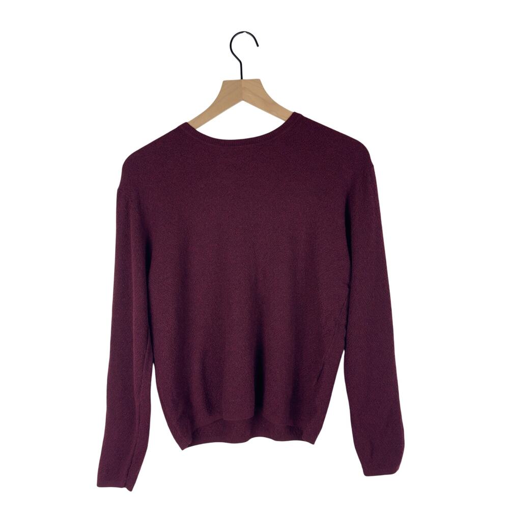 Stitch note crewneck pullover burgundy merino wool sweater large